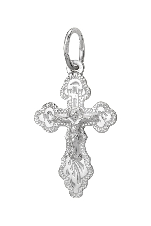 1-229-1 крест из серебра штампованный белый
