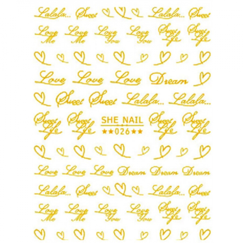Наклейки She Nail №026-золото