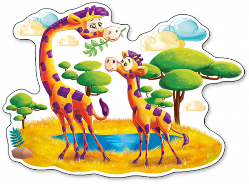 Пазлы 12 дет. Жирафы в Саванне