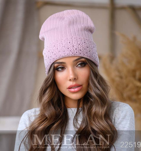 Женская шапка 22519 розовый