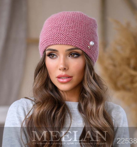 Женская шапка 22538 розовый