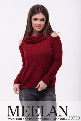 Женский свитер 20738 бордовый