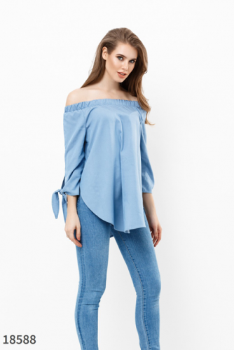 Женская блузка 18588 голубой