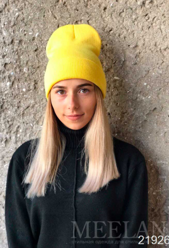 Женская шапка 21926 желтый