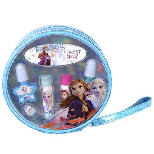 Frozen Игровой набор детской декоративной косметики для губ и ногтей в косметичке кругл.