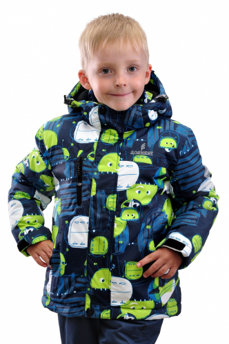 Куртка+п/к мал. детск. SNOWEST SB533-1 индиго/салатовый