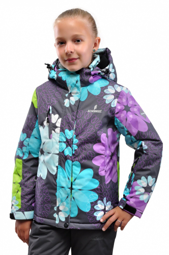 Куртка+п/к дев. детск. SNOWEST SG626-3 серый/бирюзовый