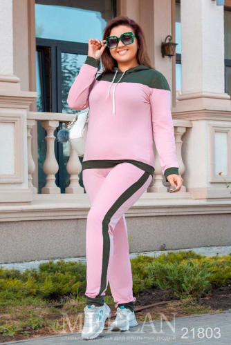 Женский спортивный костюм 21803 розовый хаки