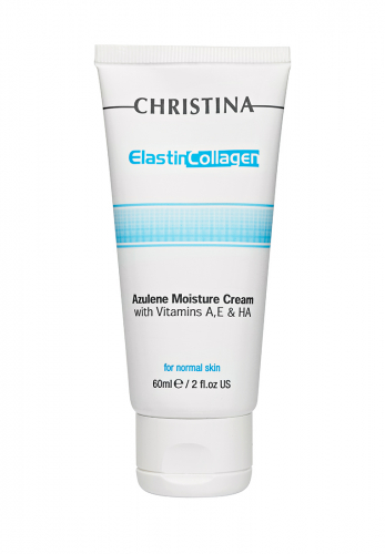 CHR370, Elastin Collagen Azulene Moisture Cream with Vit. A, E & HA   - Увлажняющий азуленовый крем с коллагеном и эластином для нормальной кожи., 60, Christina