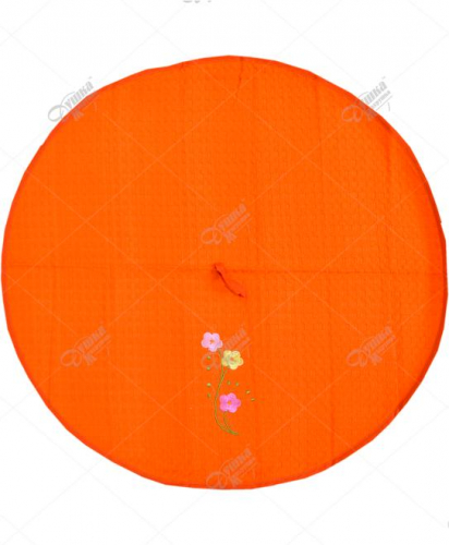 Полотенце круглое вафельное оранжевое 68см