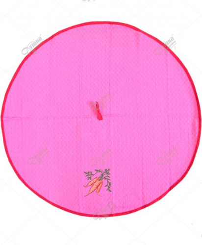 Полотенце круглое вафельное розовое 68см