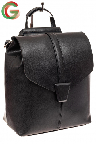 Женский рюкзак трансформер из натуральной кожи, цвет черный