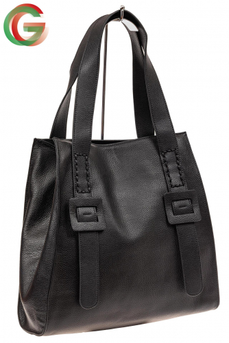 Большая сумка женская из натуральной кожи, цвет черный