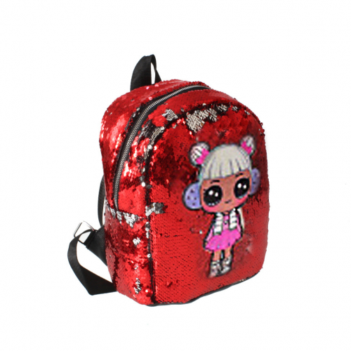 Стильный детский рюкзак Beby_Girls из износостойких материалов красного цвета.