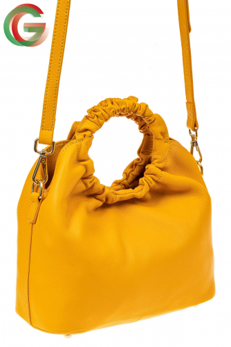 Сумка женская ring-bag из натуральной кожи, цвет желтый