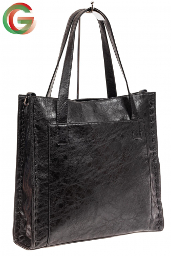 Большая сумка женская комбинированная, цвет черный