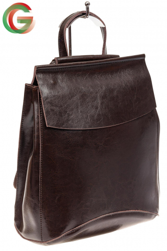 Женский рюкзак трансформер из натуральной кожи, цвет коричневый