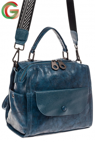 Сумка женская рюкзак из искусственной кожи, цвет синий