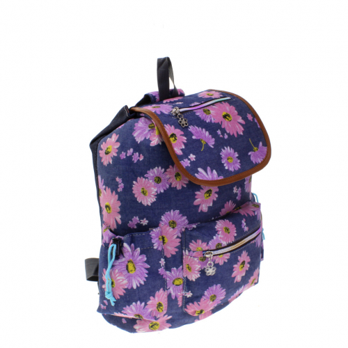 См. описание. Стильный повседневный рюкзак Refloy_Flower из плотной износостойкой ткани с оригинальным принтом.