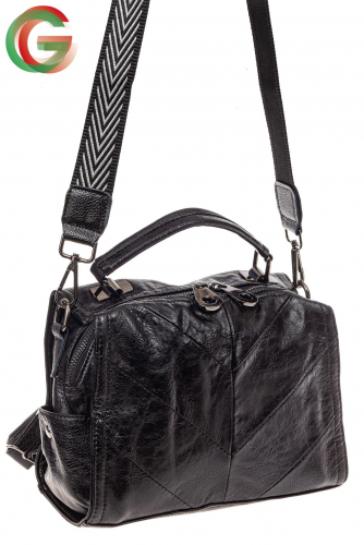 Сумка женская рюкзак из искусственной кожи, цвет черный