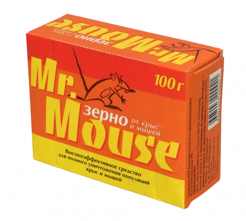 Приманка-контейнер для грызунов MR.MOUSE 100г зерно М-921(50/1)