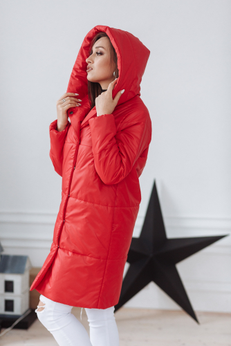 Пальто женское демисезонное 21910/б  (красный)