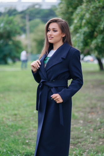 Пальто женское демисезонное 20970  (темно-синий)