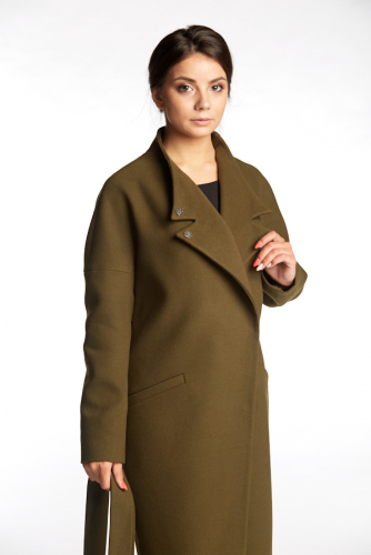 Пальто женское демисезонное 20200  (хаки)