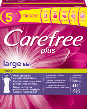 Carefree Прокладки ежедневные Plus Large Fresh, 48 шт