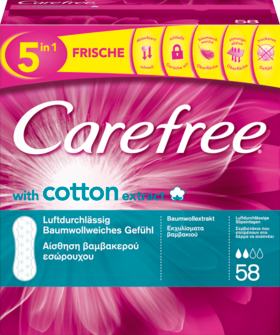 Carefree Прокладки ежедневные Cotton, 58 шт