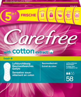 Carefree Прокладки ежедневные Cotton Fresh, 58 шт