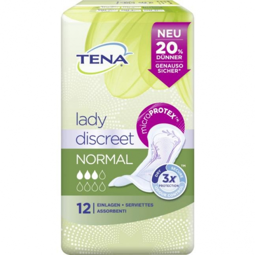 TENA lady discreet Einlagen normal  Гигиенические прокладки  Нормальное впитываение 12 шт.