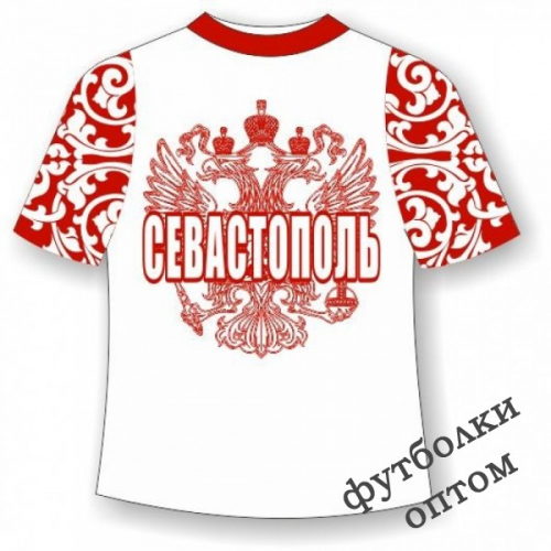 Детская футболка Севастополь хохлома красная
