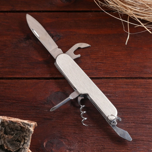 Нож швейцарский Мастер К. 5в1, рукоять хром 1552147