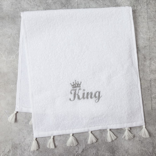 Полотенце махровое Этель «King» 30×60 см белый, 100% хлопок, 340 г/м²