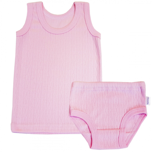 Комплект для девочки (трусы,майка) ажур розовый И61-111
