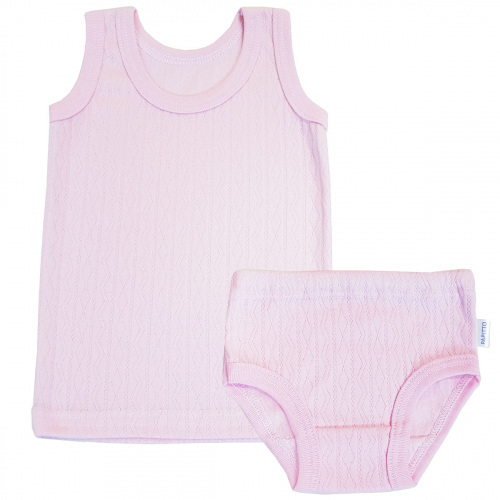 Комплект для девочки (трусы,майка) ажур розовый И61-111