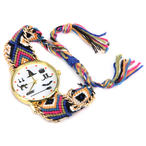 WA029-2 Часы наручные Ведьмины Знаки с плетёным браслетом