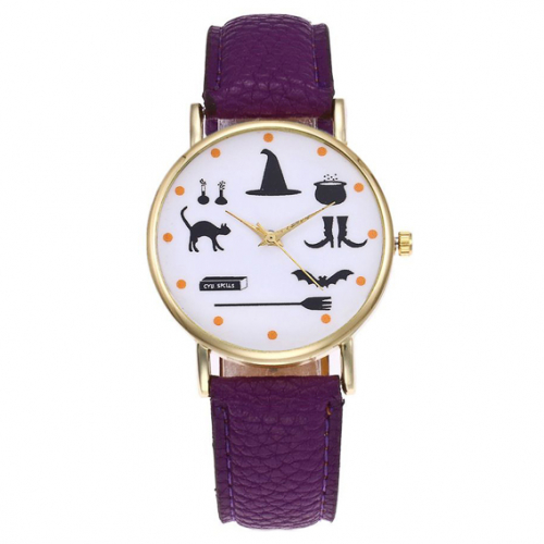 WA053-PU Часы наручные Ведьмины Знаки с фиолетовым ремешком