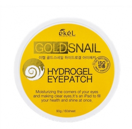 Подтягивающие кожу гидрогелевые патчи вокруг глаз с улиткой и золотом Ekel Gold Snail Hydrogel Eyepatch -60 шт.