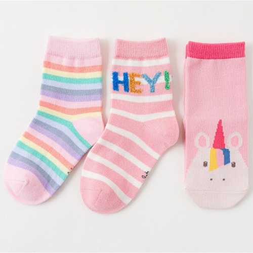 SALE Caramella / Набор детских носков «Радужный единорог» в мягкой упаковке, 3 пары C563823