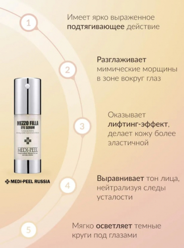 MEDI-PEEL MEZZO FILLA EYE SERUM Омолаживающая пептидная сыворотка для век 30 мл.