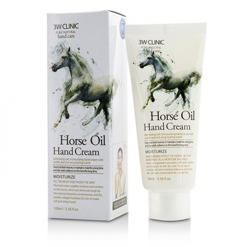 Увлажняющий крем крем для рук с конским жиром 3W Clinic  Horse Oil Hand Cream 100 ml