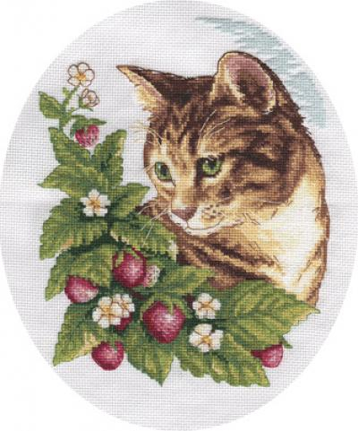 Klart набор для вышивания 8-174 Кошка в клубнике