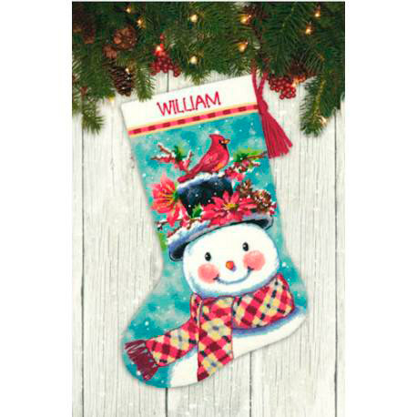 Набор для вышивания DIMENSIONS 71-09159 Новогодний носок от Снеговика