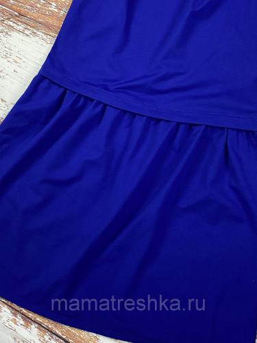 Платье макси синее (50-54)