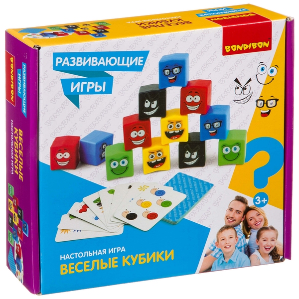 Развивающие игры Bondibon «ВЕСЁЛЫЕ КУБИКИ», BOX 22х5,6х21