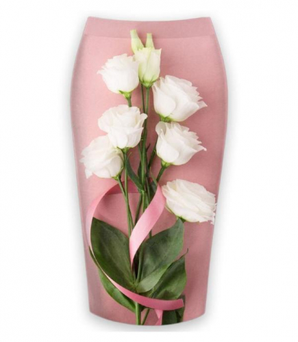 Юбка-карандаш Букетик белых роз