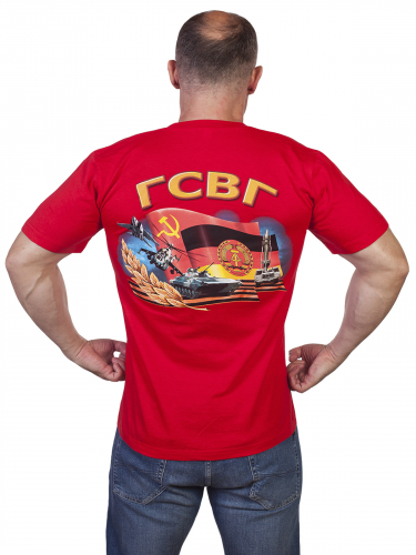 Красная мужская футболка ГСВГ-ЗГВ 1945-1994гг – спеши купить оригинальную вещь, размеры заканчиваются №372з