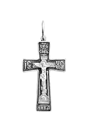 1-006-3 крест из серебра частично черненый штампованный